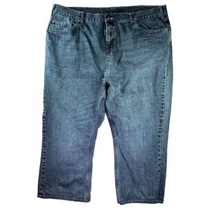 Berne Flannel Lined Jeans Womens 20 Quarry Plaid WP2218GRA 42x24 Short Baggy Y2K